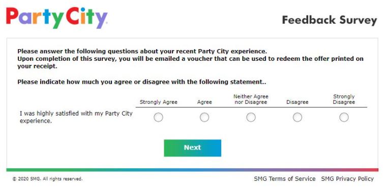 Party City Online Survey