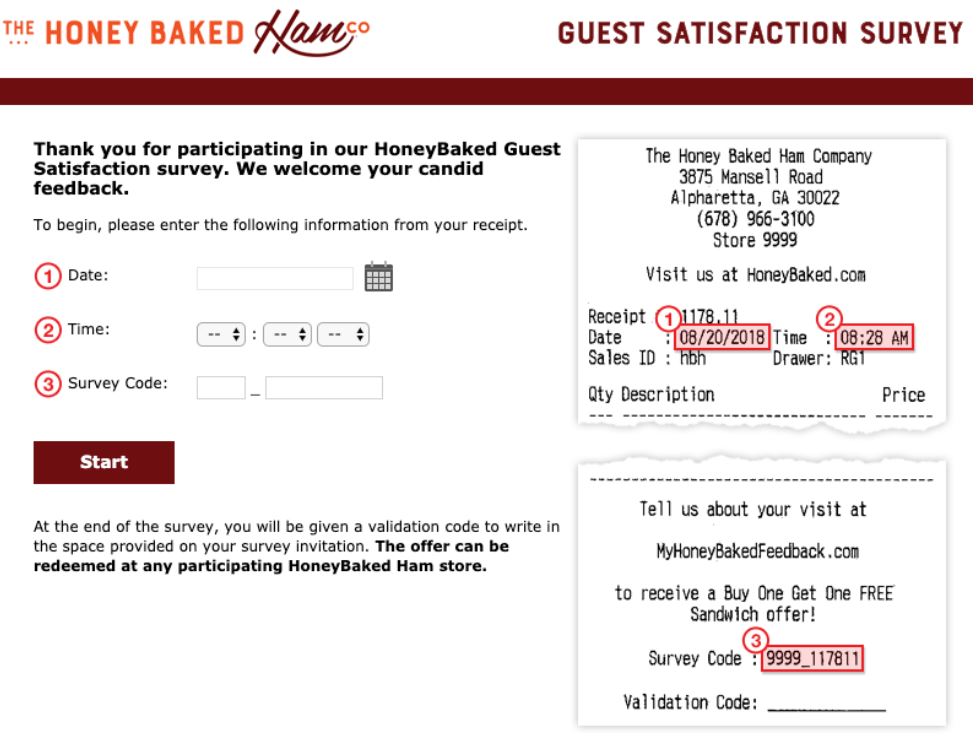 Honey Baked Customer Survey