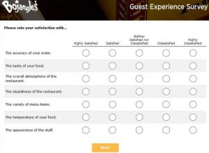 Bojangles Survey Questions