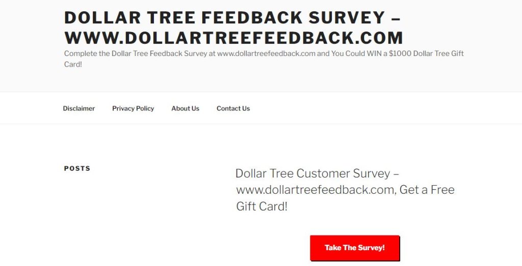 Dollar tree feedback Survey at