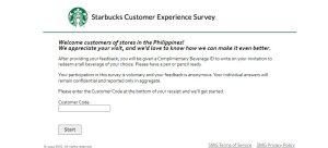 Starbucks survey