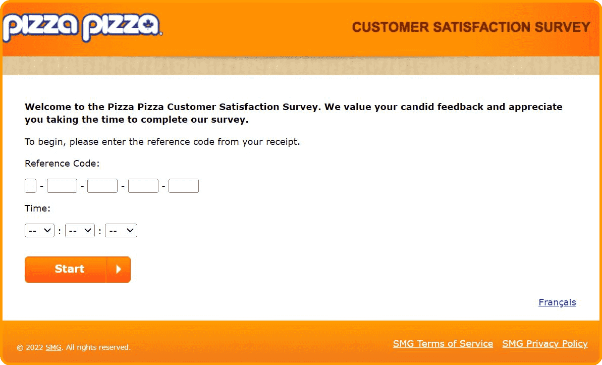 Pizza Pizza Survey Website