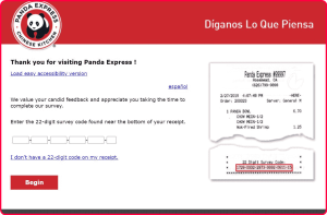 panda express survey site